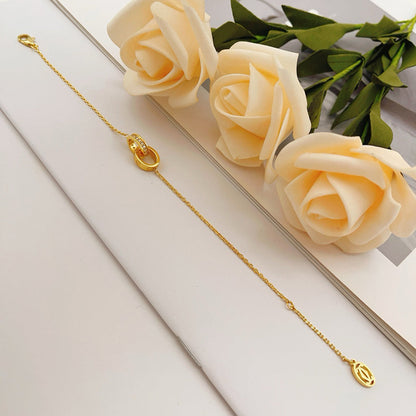 [⭐Reverie Jewels]LOVE DOUBLE RING HALF DIAMOND BRACELET