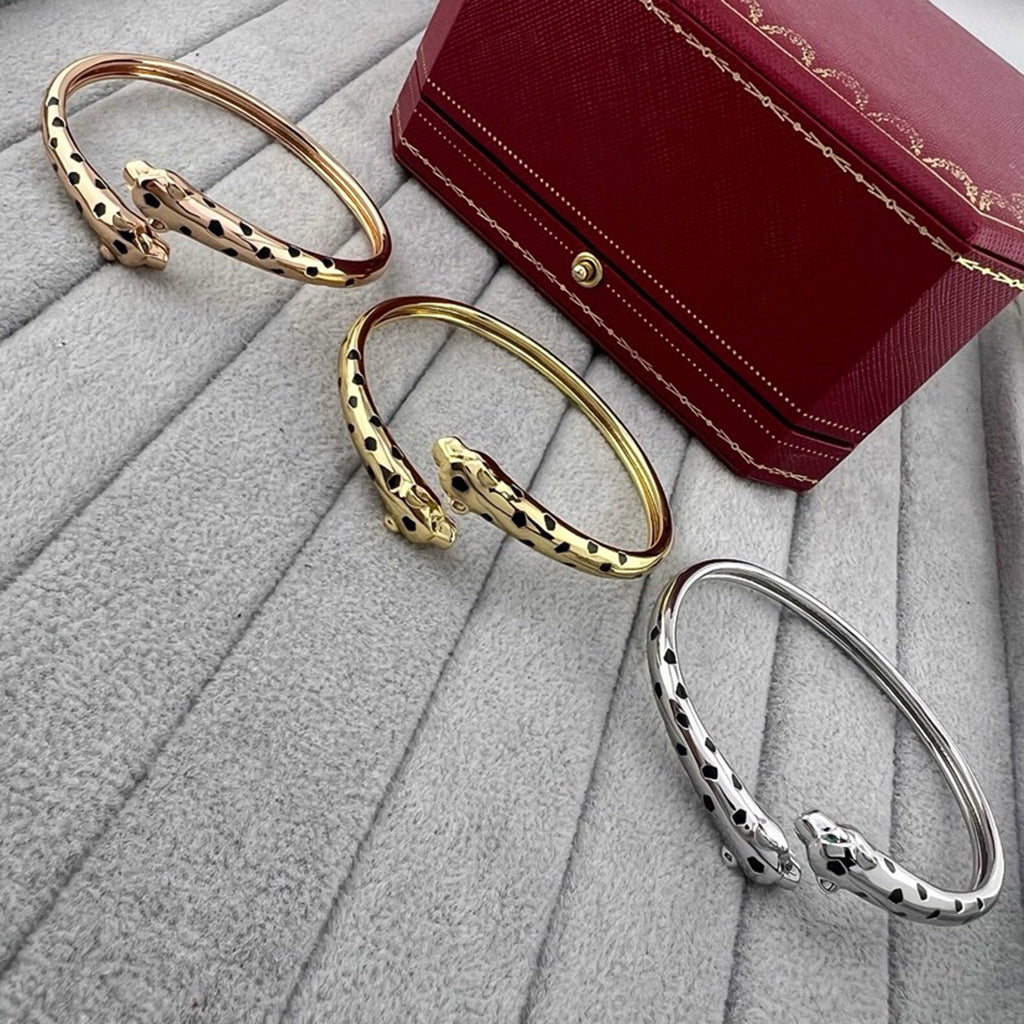 [⭐Reverie Jewels]PANTHERE DOUBLE HEADED OPEN BRACELET
