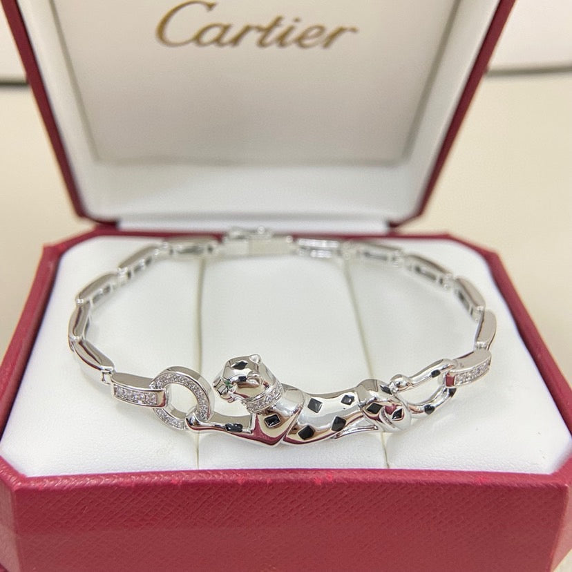 [⭐Reverie Jewels]PANTHERE HALF DIAMOND ON CHAIN BRACELET
