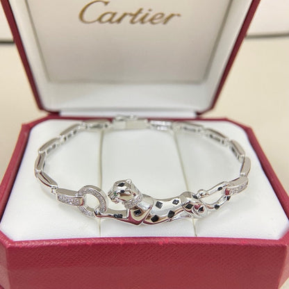 [⭐Reverie Jewels]PANTHERE HALF DIAMOND ON CHAIN BRACELET