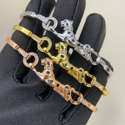 [⭐Reverie Jewels]PANTHERE HALF DIAMOND ON CHAIN BRACELET