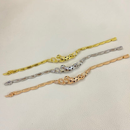 [⭐Reverie Jewels]PANTHERE HALF DIAMOND ON CHAIN BRACELET
