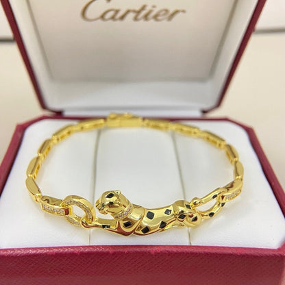 [⭐Reverie Jewels]PANTHERE HALF DIAMOND ON CHAIN BRACELET