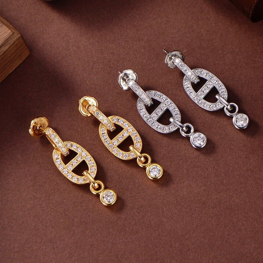 [⭐Reverie Jewels]HM CHAINE DIAMOND EARRINGS