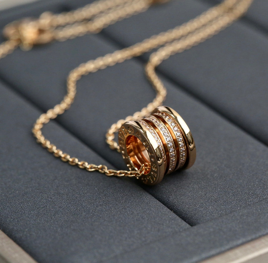 [⭐Reverie Jewels]ZERO 1 PINK GOLD DIAMOND NECKLACE
