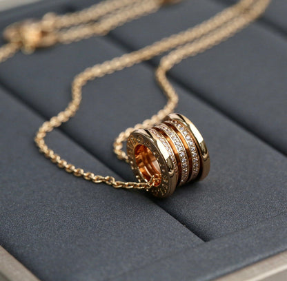 [⭐Reverie Jewels]ZERO 1 PINK GOLD DIAMOND NECKLACE