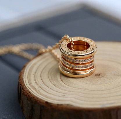 [⭐Reverie Jewels]ZERO 1 PINK GOLD DIAMOND NECKLACE
