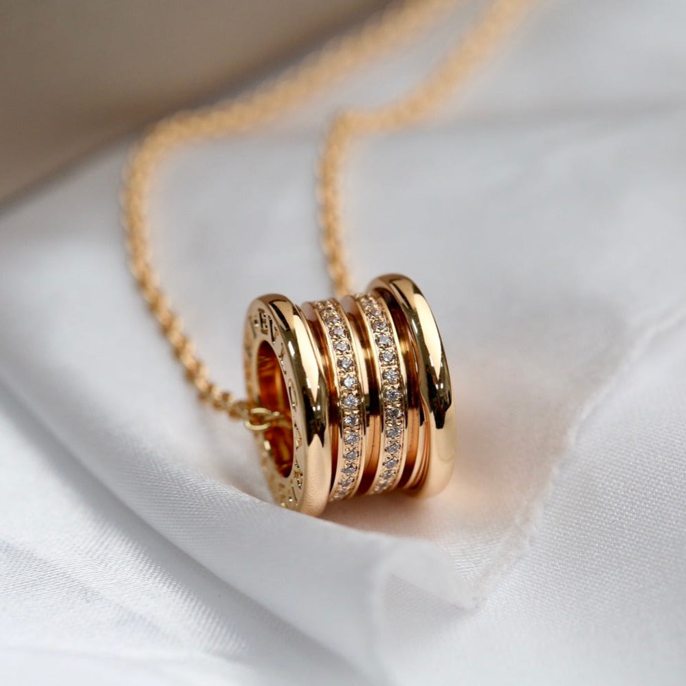 [⭐Reverie Jewels]ZERO 1 PINK GOLD DIAMOND NECKLACE