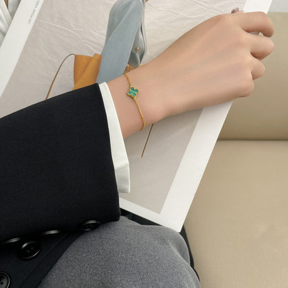 [⭐Reverie Jewels]CLOVER BRACELET MALACHITE 1 MOTIF