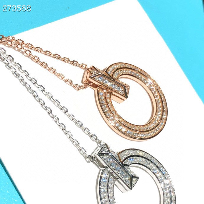 [Reverie Jewels]T1 CIRCLE DIAMOND PAVED MEDIUM NECKLACE