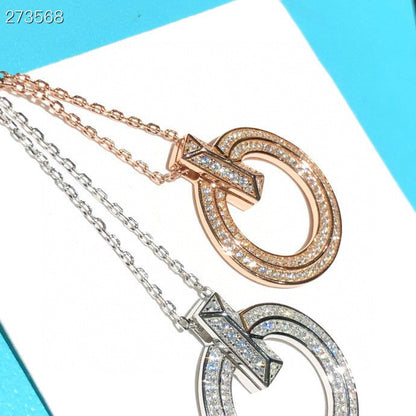 [Reverie Jewels]T1 CIRCLE DIAMOND PAVED MEDIUM NECKLACE
