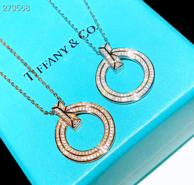 [Reverie Jewels]T1 CIRCLE DIAMOND PAVED MEDIUM NECKLACE