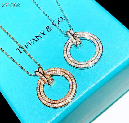 [Reverie Jewels]T1 CIRCLE DIAMOND PAVED MEDIUM NECKLACE