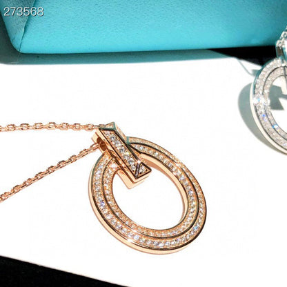[Reverie Jewels]T1 CIRCLE DIAMOND PAVED MEDIUM NECKLACE