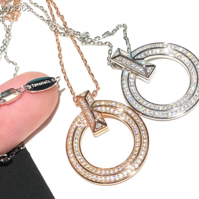[Reverie Jewels]T1 CIRCLE DIAMOND PAVED MEDIUM NECKLACE