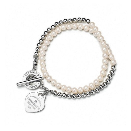 [Reverie Jewels]RETURN TO TIF HEART TAF BEAD PEARL BRACELET