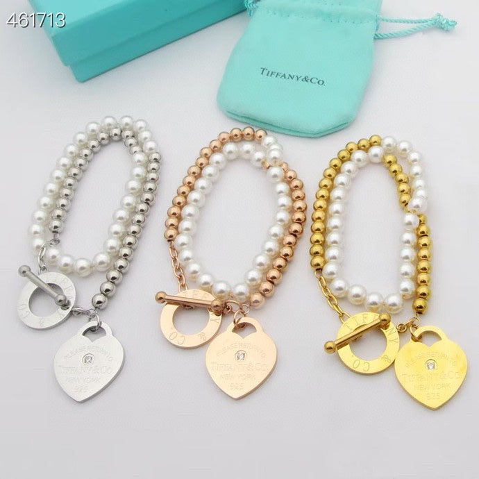 [Reverie Jewels]RETURN TO TIF HEART TAF BEAD PEARL BRACELET