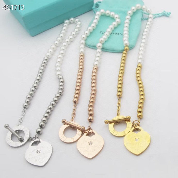 [Reverie Jewels]RETURN TO TIF HEART TAF BEAD PEARL BRACELET