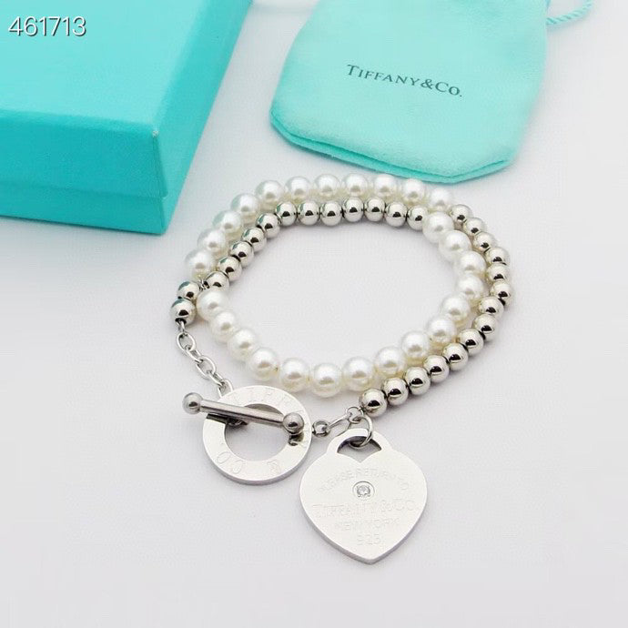 [Reverie Jewels]RETURN TO TIF HEART TAF BEAD PEARL BRACELET