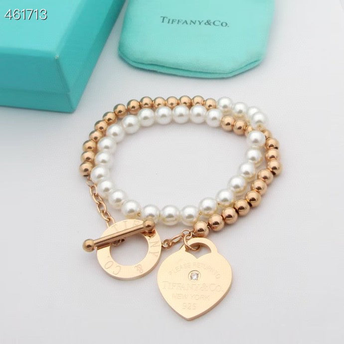 [Reverie Jewels]RETURN TO TIF HEART TAF BEAD PEARL BRACELET
