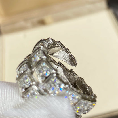 [⭐Reverie Jewels]SERPENTI DOUBLE RING SILVER DIAMOND PAVED