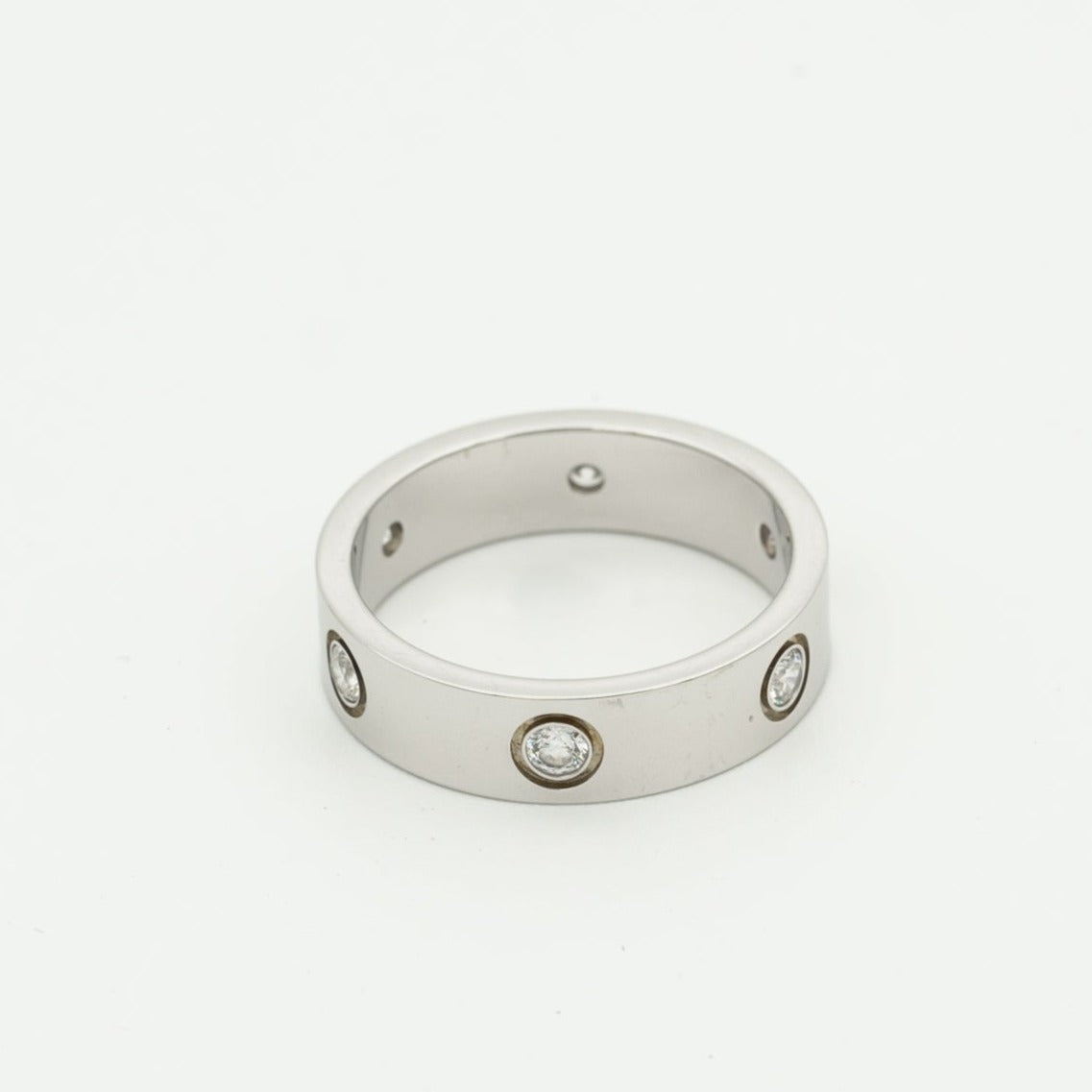 [⭐Reverie Jewels]LOVE RING 5.5MM 6 DIAMONDS SILVER