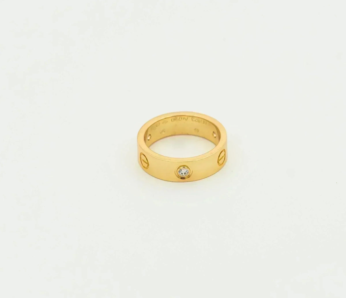 [⭐Reverie Jewels]LOVE RING 5.5MM 3 DIAMONDS GOLD