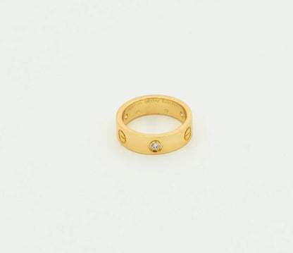 [⭐Reverie Jewels]LOVE RING 5.5MM 3 DIAMONDS GOLD