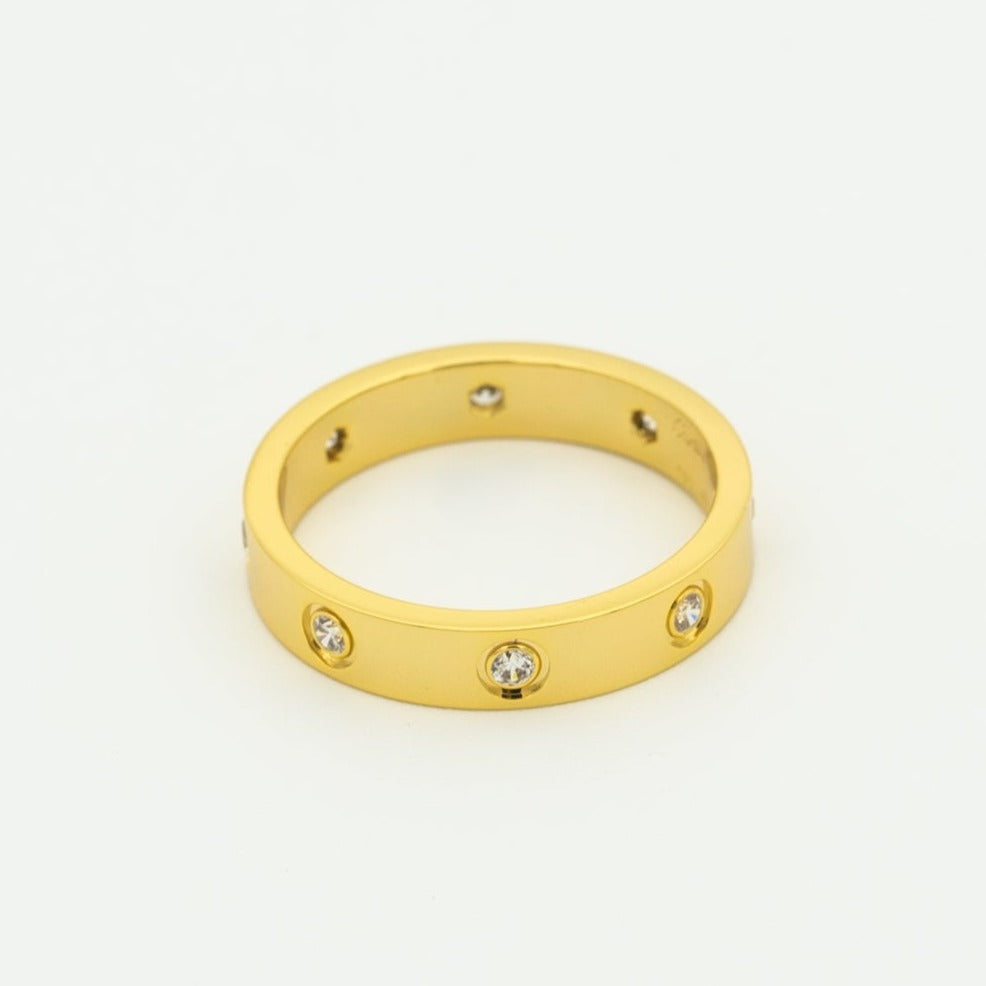 [⭐Reverie Jewels]LOVE RING 3.6MM 8 DIAMONDS