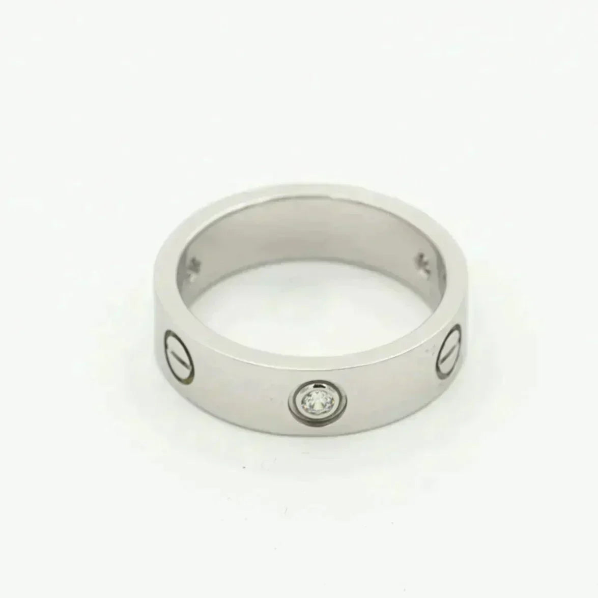 [⭐Reverie Jewels]LOVE RING 5.5MM 3 DIAMONDS SILVER