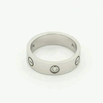[⭐Reverie Jewels]LOVE RING 5.5MM 3 DIAMONDS SILVER