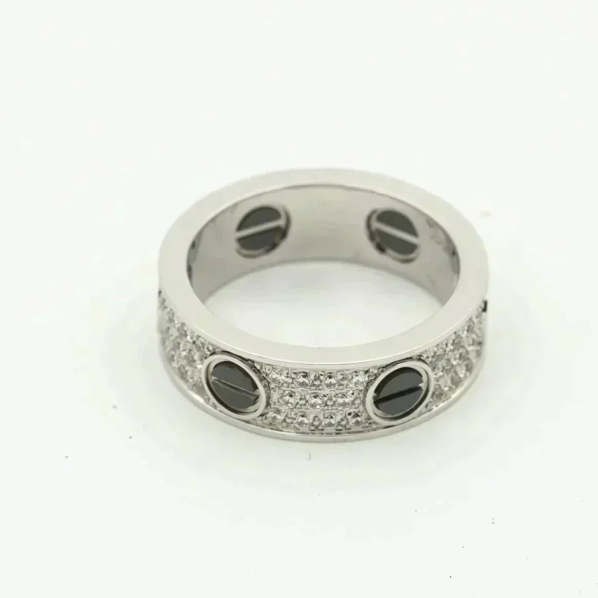 [⭐Reverie Jewels]LOVE RING 5.5MM DIAMONDS PAVED CERAMIC