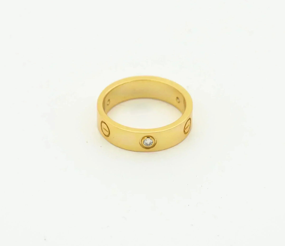 [⭐Reverie Jewels]LOVE RING 4MM 1 DIAMOND GOLD