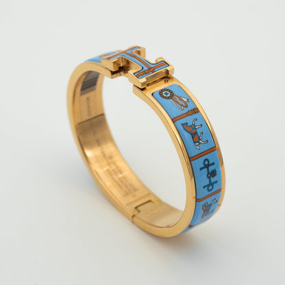 [⭐Reverie Jewels]H PINK GOLD BRACELET BLUE CERAMIC