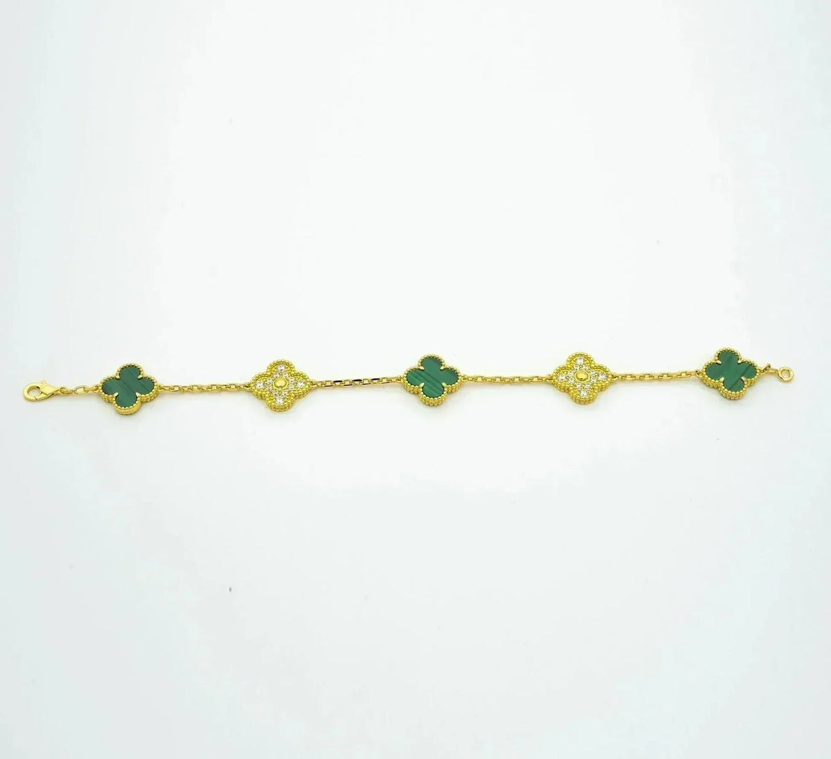 [⭐Reverie Jewels] CLOVER 5 MOTIF MALACHITE BRACELET COLLECTION