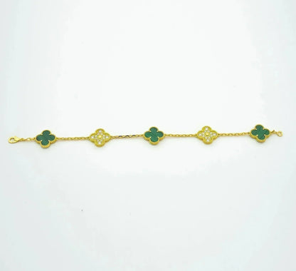 [⭐Reverie Jewels] CLOVER 5 MOTIF MALACHITE BRACELET COLLECTION