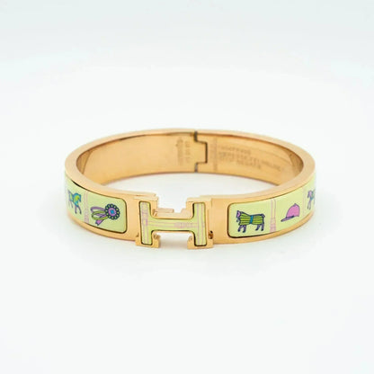 [⭐Reverie Jewels]H PINK GOLD BRACELET CREAM CERAMIC