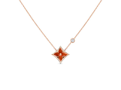 [⭐Reverie Jewels]STAR NECKLACE PINK GOLD 1 DIAMOND