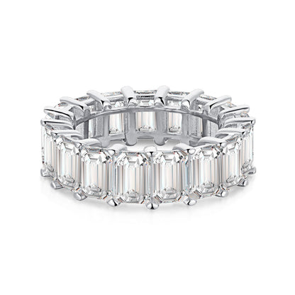 [Reverie Jewels]0.75 Carat Elegant Emerald Cut Tennis Ring