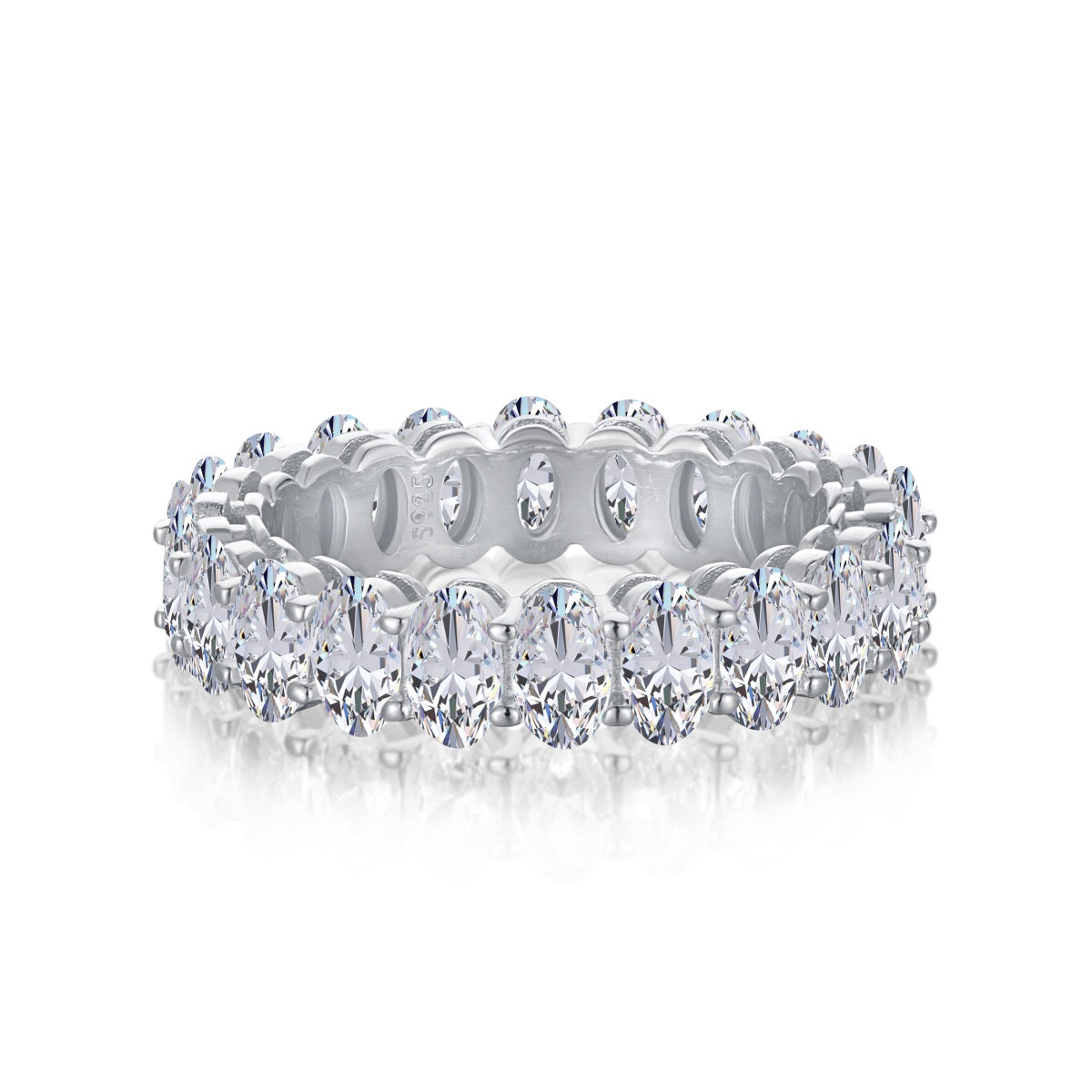 [Reverie Jewels]Ornate Oval Cut Tennis Ring