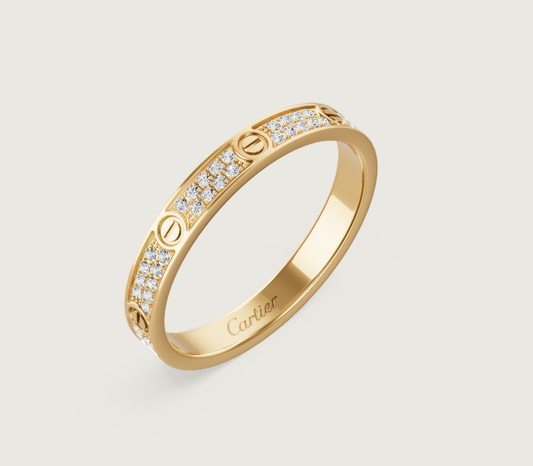[⭐Reverie Jewels]LOVE RING 2.6mm-wide full-diamond ring Gold