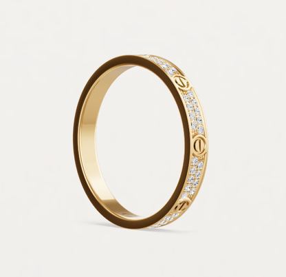 [⭐Reverie Jewels]LOVE RING 2.6mm-wide full-diamond ring Gold