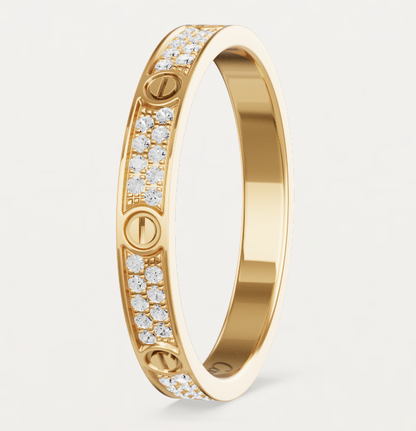 [⭐Reverie Jewels]LOVE RING 2.6mm-wide full-diamond ring Gold