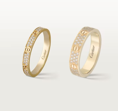 [⭐Reverie Jewels]LOVE RING 2.6mm-wide full-diamond ring Gold