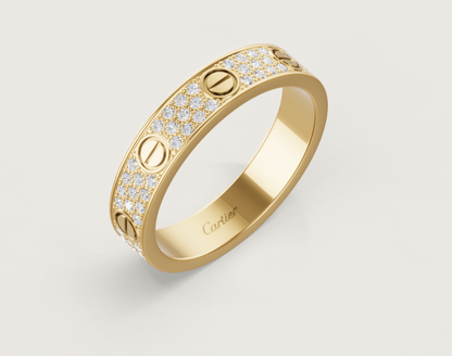 [⭐Reverie Jewels]LOVE RING 4mm-wide full-diamond ring GOLD