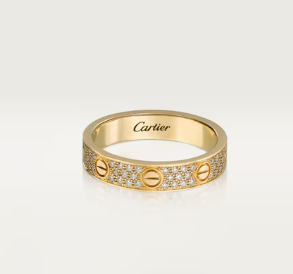 [⭐Reverie Jewels]LOVE RING 4mm-wide full-diamond ring GOLD