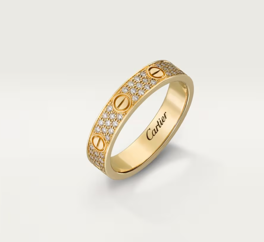 [⭐Reverie Jewels]LOVE RING 4mm-wide full-diamond ring GOLD