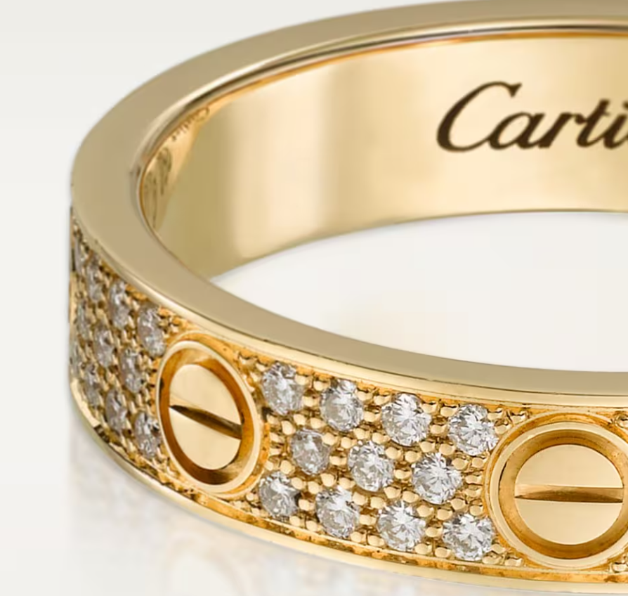 [⭐Reverie Jewels]LOVE RING 4mm-wide full-diamond ring GOLD