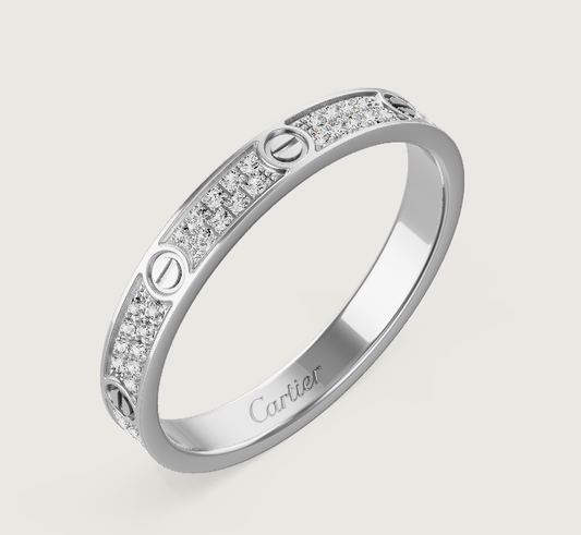 [⭐Reverie Jewels]LOVE RING 2.6mm-wide full-diamond ring silver