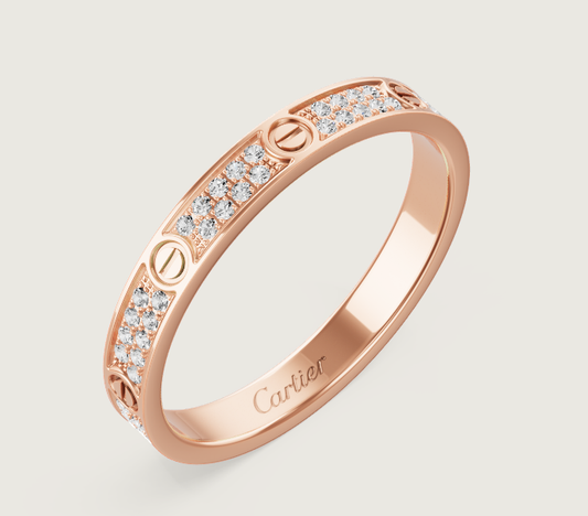 [⭐Reverie Jewels]LOVE RING 2.6mm-wide full-diamond ring Rose Gold